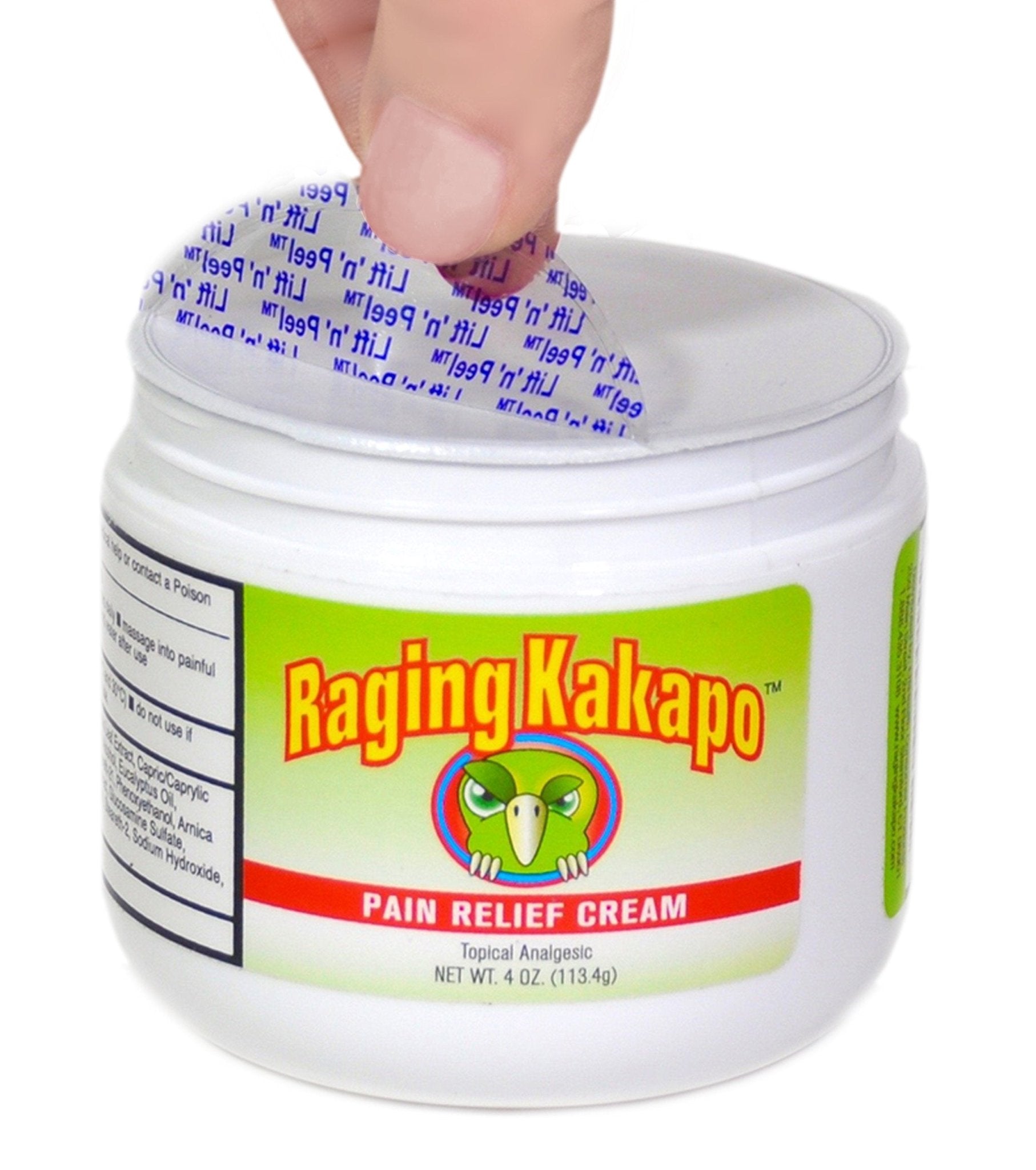 Raging Kakapo Pain Relief Cream - Sore Muscles, Joint Pain & Aches - Odor Free, Non-Greasy Pain Cream - Histamine Dihydrochloride, Capsaicin, Emu Oil & More - 4 oz. Jar - Maple Wellness Supplements