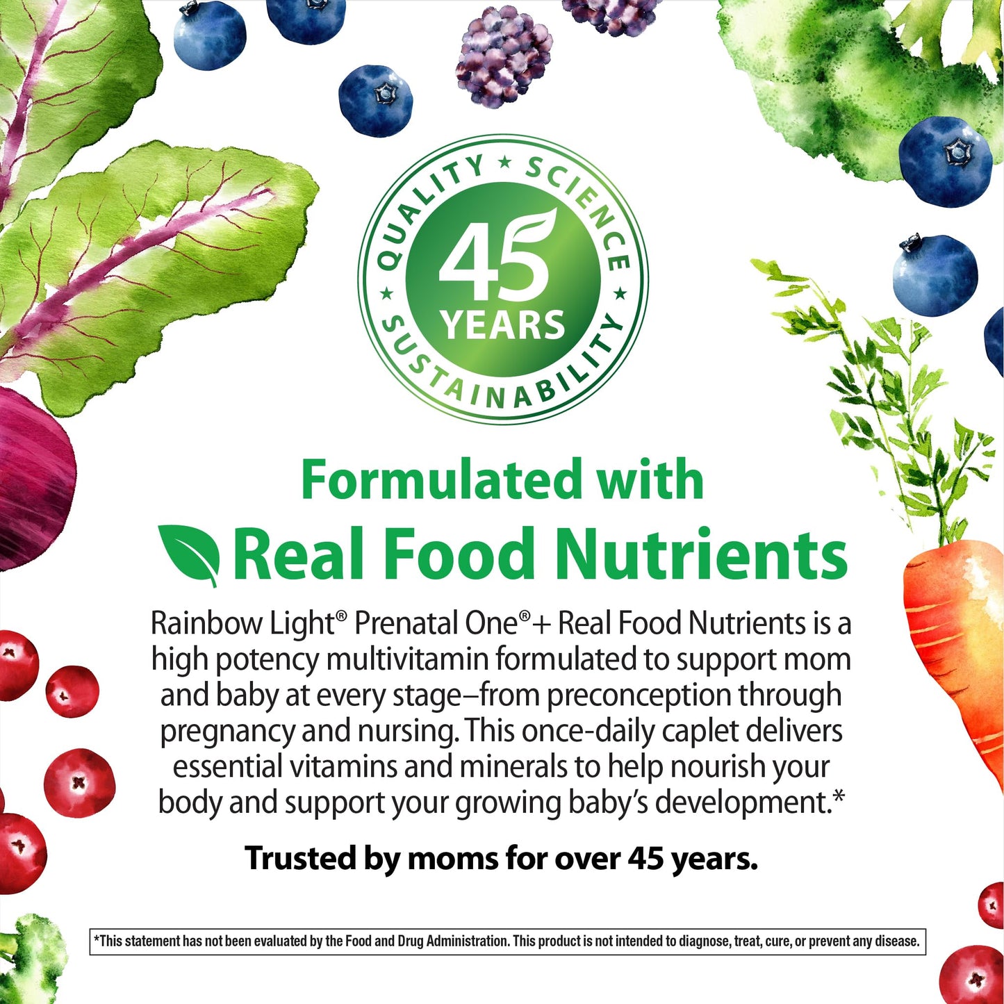 Rainbow Light Prenatal One Multivitamin Support from Conception to Postnatal, High Potency, Clinically Proven Absorption of Vitamin D, B2, Folate, Calcium - Maple Wellness Supplements