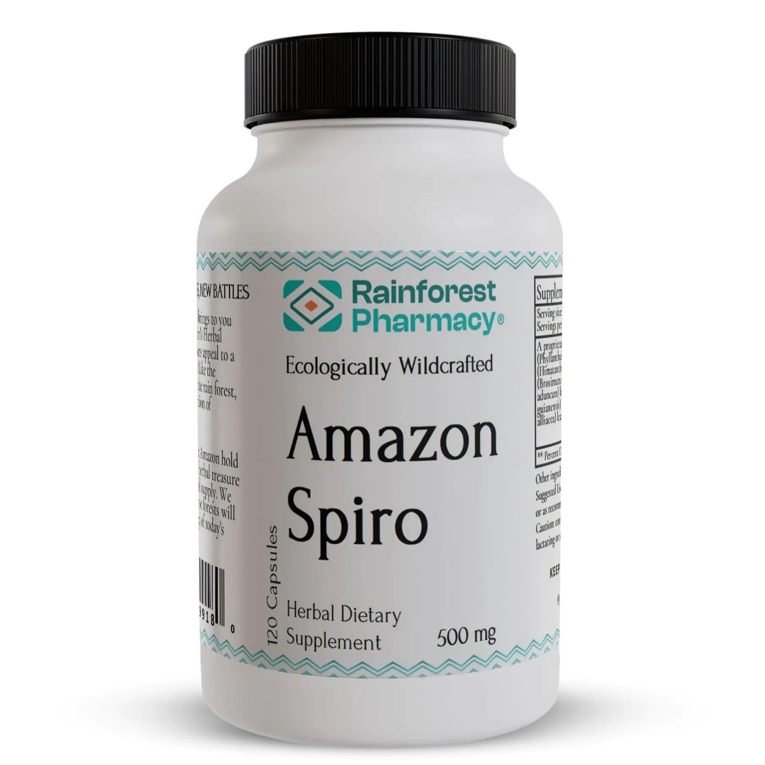 Rainforest Pharmacy Spiro Natural Herbal Supplement| 120 Vegetarian Capsules, 500 mg | Ecologically Wildcrafted Chanca Piedra & 5 Amazon Rainforest Herbs | Non-GMO - Maple Wellness Supplements