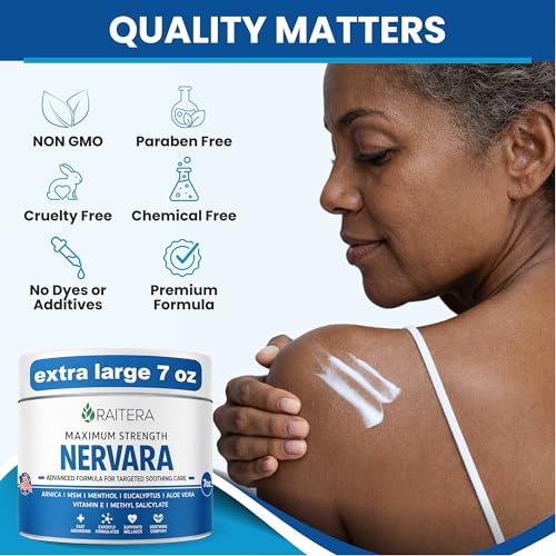 Raitera Neuropathy Cream – Extra Strength for Feet, Hands, Legs, Toes – Advanced Cooling Non-Greasy Fast Absorbing Formula - Natural Ingredients Frankincense, Arnica, Aloe Vera, Turmeric, MSM - Maple Wellness Supplements