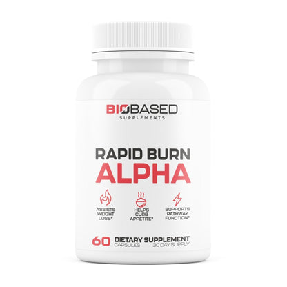 Rapid Burn Alpha - Fat Burner for Men - Supports Healthy Pathways Associated with Activity - Supports Appetite Control, Energy Booster, Helps Increase Metabolism & Fat Loss - 60 Unisex Capsules - Maple Wellness Supplements