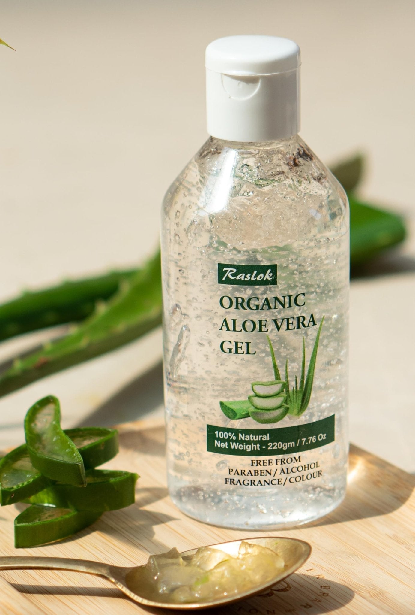 Raslok Aloe Vera Gel | 99% Pure Natural Aloe Gel For Moisturizing Face Skin & Hair Care,Durable Moisturizing Hydrating Soothing, Non-Sticky (7.7 OZ) - Maple Wellness Supplements