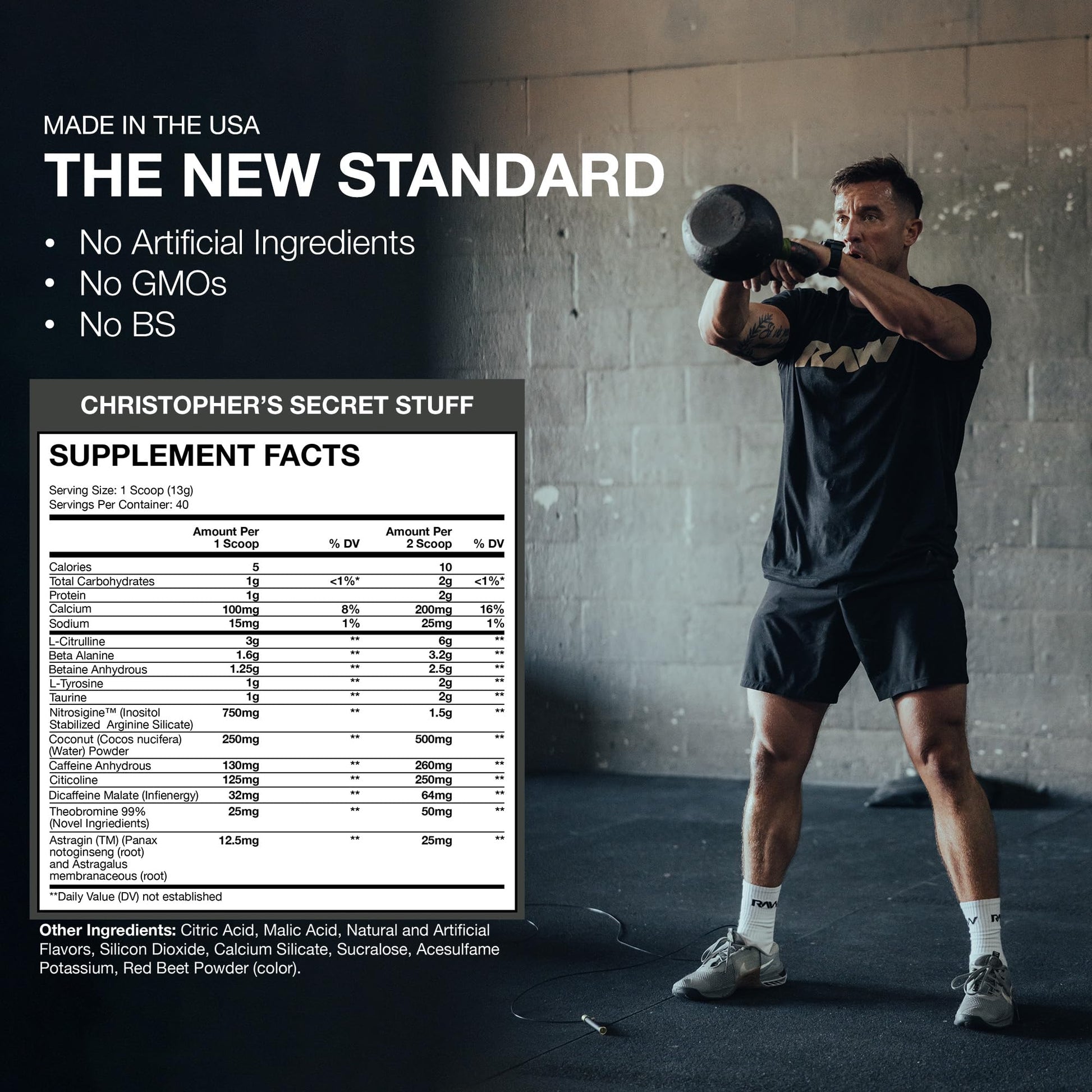 RAW Christopher's Secret Stuff Pre Workout Powder, Thavage (Tastes Like Winning) - Chris Bumstead CBUM Preworkout Supplement for Men & Women - Working Out, Hydration & Energy - 40 Servings - Maple Wellness Supplements