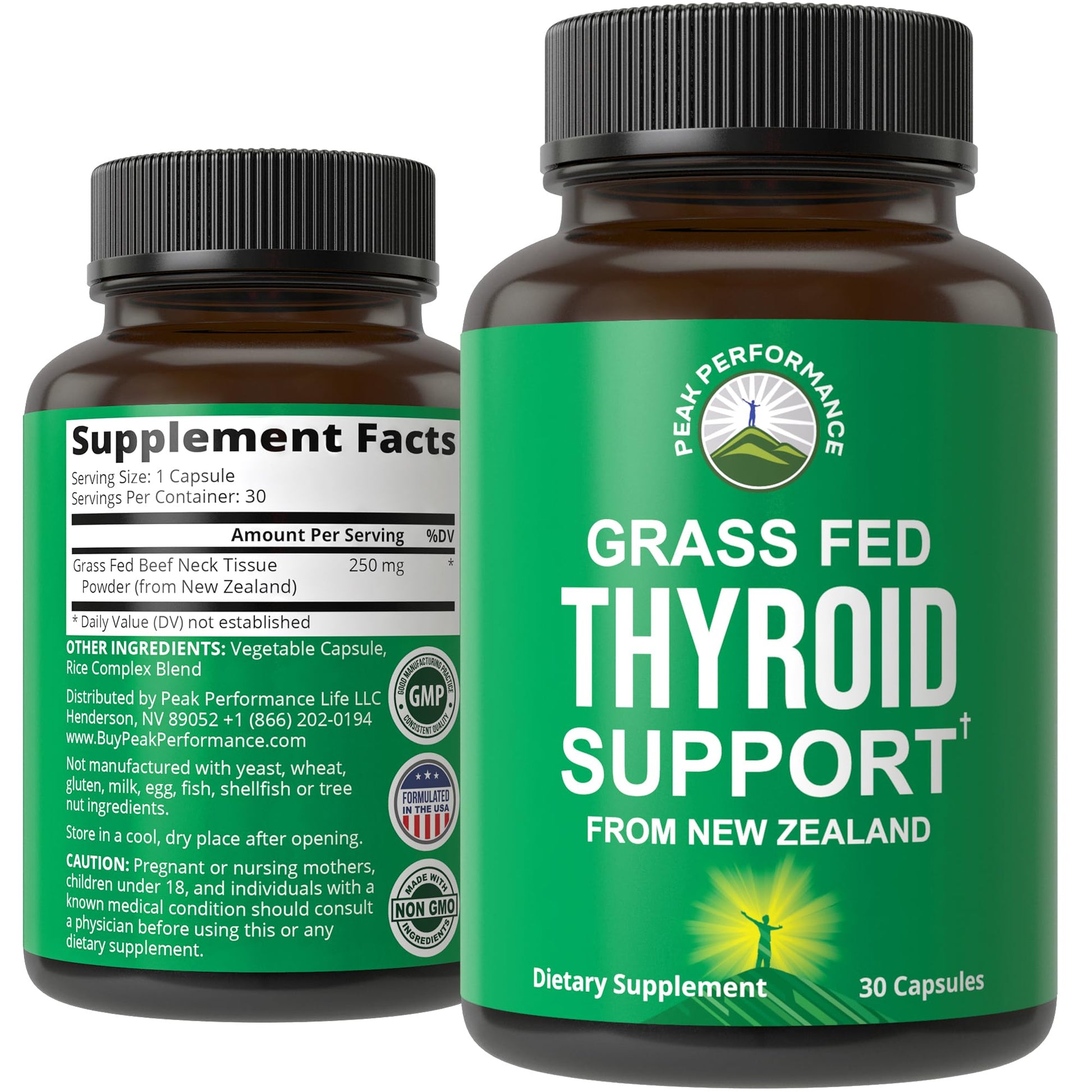 Raw Desiccated Thyroid Supplement. Grass Fed New Zealand Beef Neck & Thyroid Gland Capsules for Women and Men. Ancestral Living Ethically Sourced Bovine Supplements for Energy and Metabolism Support - Maple Wellness Supplements