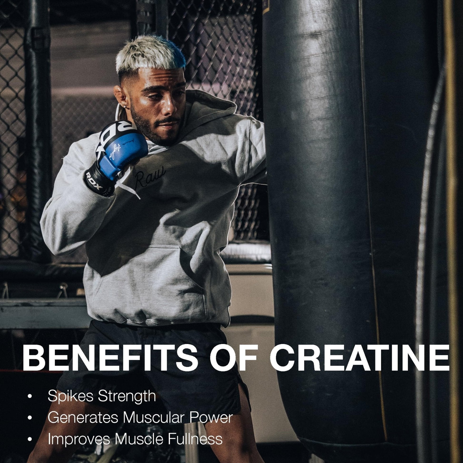 RAW Nutrition Creatine Monohydrate Powder, Fruit Punch (30 Servings) - Micronized Creatine Monohydrate Supplement for Workout Performance, Build Muscle & Strength - Maple Wellness Supplements