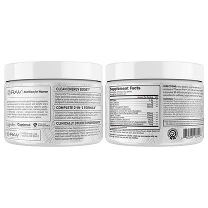 RAW Synergies Pre Workout Thermogenic Fat Burner Powder for Women and Men, - Maple Wellness Supplements
