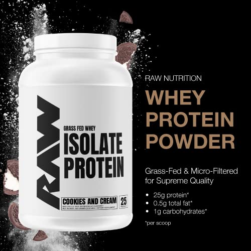 RAW Whey Isolate Protein Powder, Cookies N Cream - 100% Grass-Fed Sports Nutrition - Maple Wellness Supplements