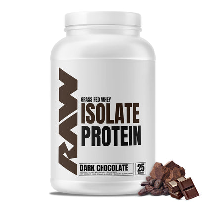 RAW Whey Isolate Protein Powder, Dark Chocolate - 100% Grass-Fed Sports Nutrition - Maple Wellness Supplements