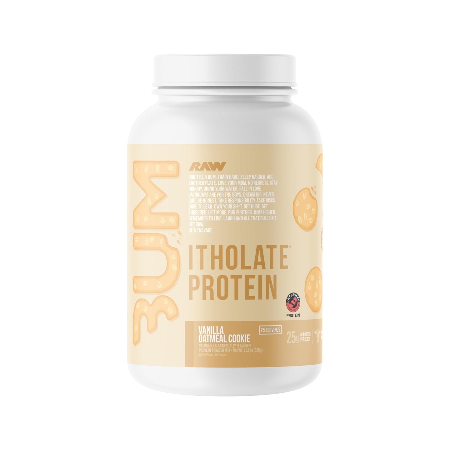 RAW Whey Isolate Protein Powder, Vanilla Oatmeal Cookie (CBUM Itholate Protein) - 100% Grass-Fed Sports Nutrition for Muscle Growth & Recovery - Low-Fat, Low Carb - Maple Wellness Supplements