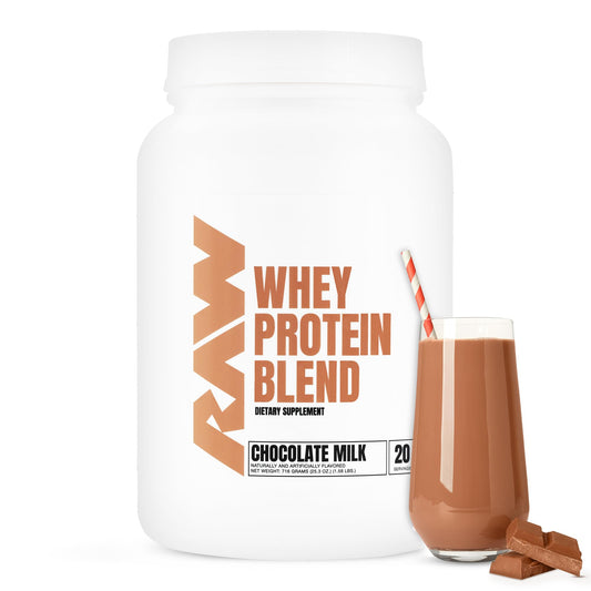 RAW Whey Protein Powder Blend, Chocolate Milk (20 Servings) - Grass-Fed Microfiltered - Maple Wellness Supplements