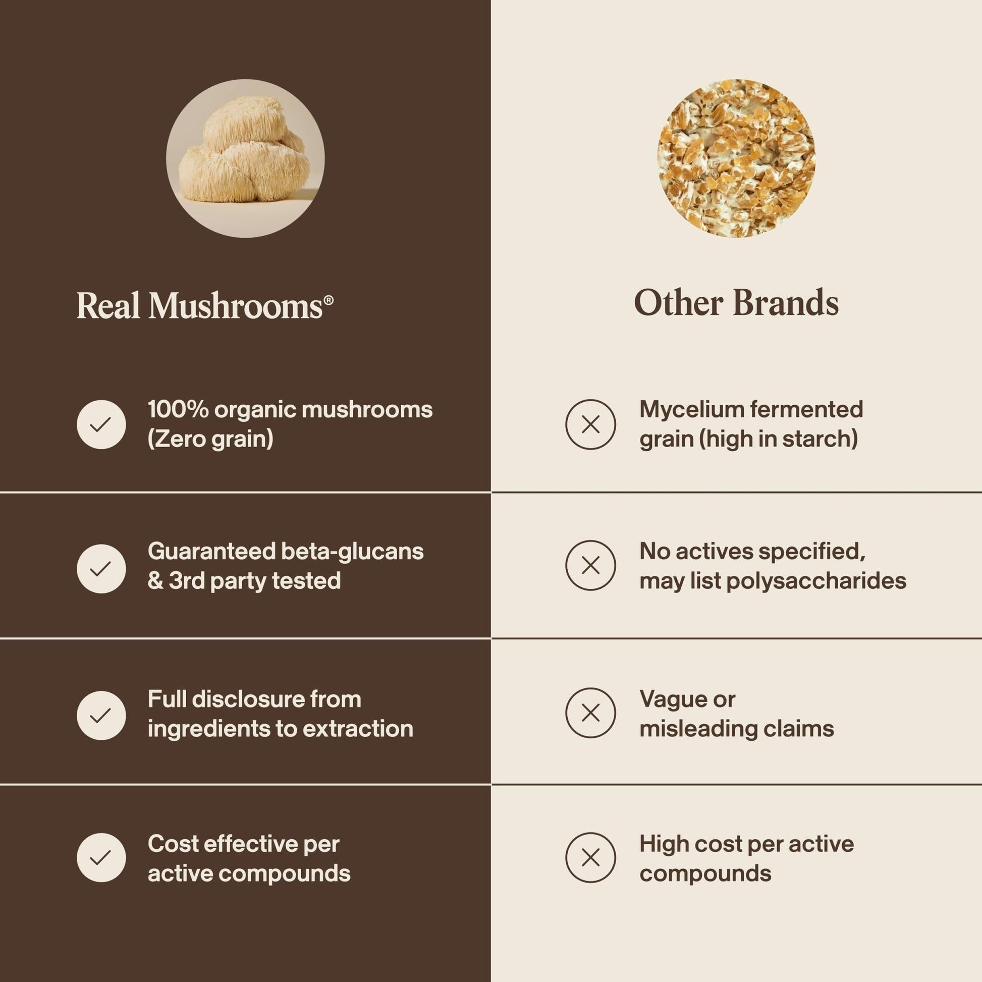 Real Mushrooms Lions Mane Mushroom Cognition (120 Capsules) Lions Mane Mushroom Powder Extract Capsules - Maple Wellness Supplements