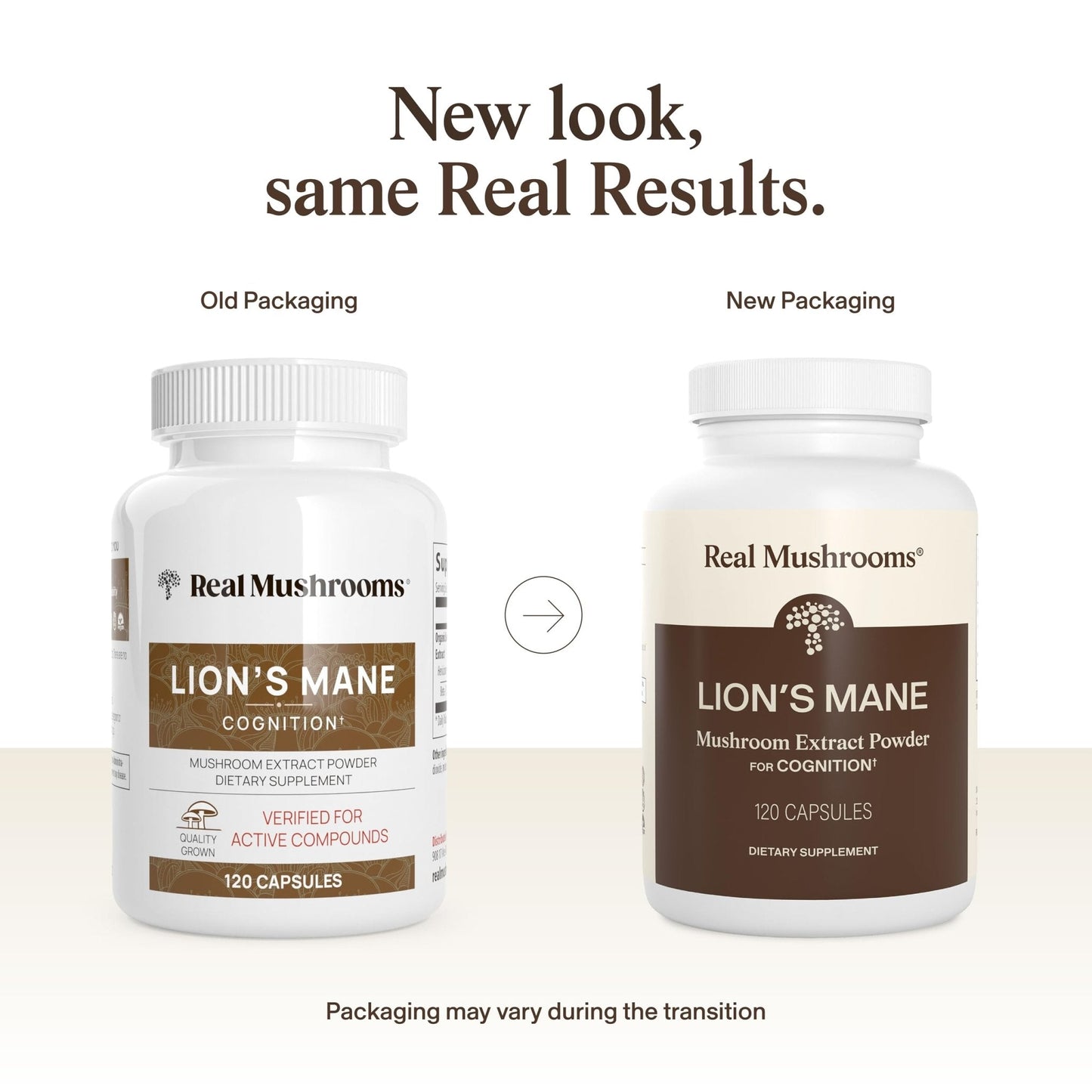 Real Mushrooms Lions Mane Mushroom Cognition (120 Capsules) Lions Mane Mushroom Powder Extract Capsules - Maple Wellness Supplements