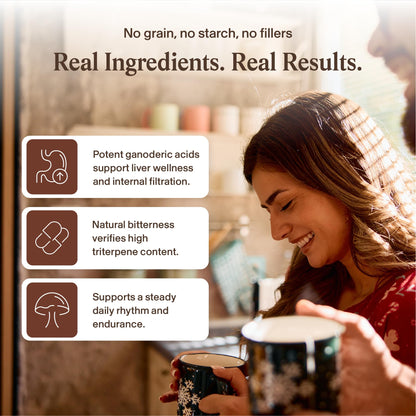Real Mushrooms Reishi Mushroom Capsules - Handpicked Organic Mushroom Extracts - Maple Wellness Supplements