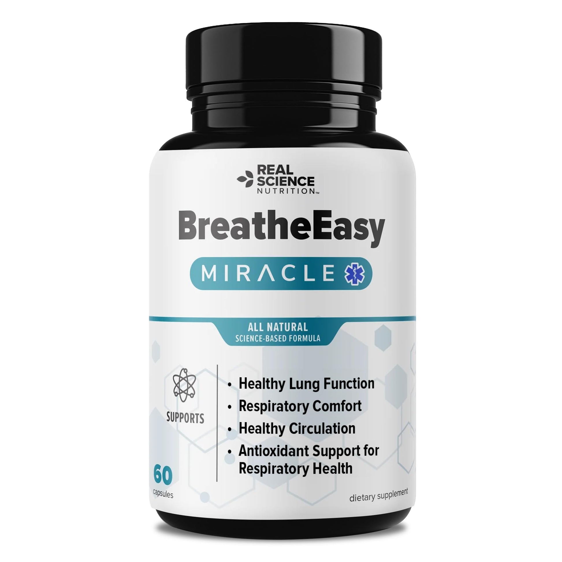 Real Science Nutrition BreatheEasy Lung Support Supplement for Lung Health & Respiratory Wellness – Lung Cleanse Formula with Vinitrox, GABA for Circulation Support - Made in USA - 60 Capsules - Maple Wellness Supplements