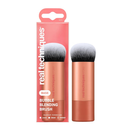 Real Techniques Bubble Blending Makeup Brush, Multipurpose Foundation Brush For Liquid, Cream, & Powder Products, Unique Round Brush Head, Synthetic Bristles, Vegan & Cruelty Free, 1 Count - Maple Wellness Supplements