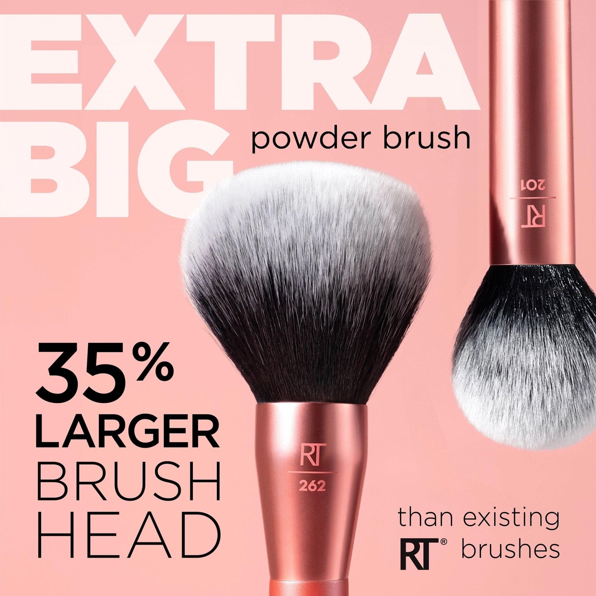 Real Techniques Extra Big Powder Brush, Large Makeup Brush For Powder, Fluffy Head For All-Over Setting, XL Oversized Brush For Quick Application, Cruelty-Free, Synthetic Bristles, 1 Count - Maple Wellness Supplements