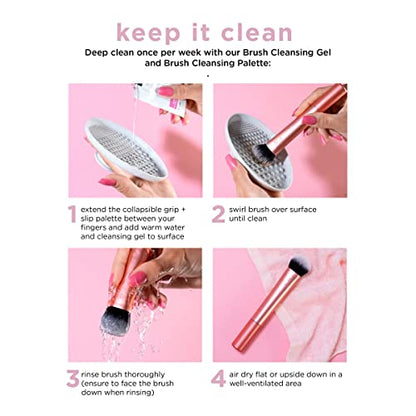 Real Techniques Extra Big Powder Brush, Large Makeup Brush For Powder, Fluffy Head For All-Over Setting, XL Oversized Brush For Quick Application, Cruelty-Free, Synthetic Bristles, 1 Count - Maple Wellness Supplements