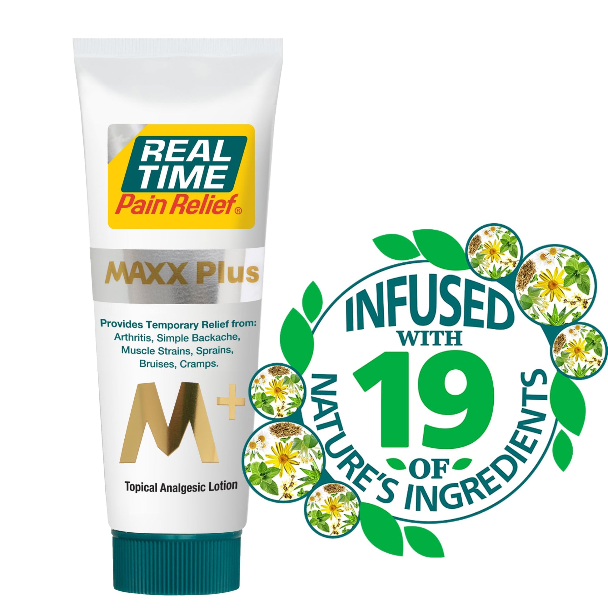 Real Time Pain Relief MAXX Plus - 7oz Tube | Intensive Formula with 19 Natural Ingredients Including Hemp Oil | Fast-Acting Relief for Muscle Pain, Arthritis, Backaches, and More - Maple Wellness Supplements