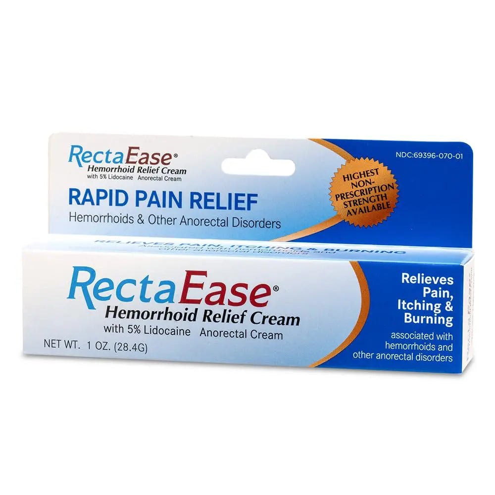 RectaEase (2 Pack) 5% Lidocaine Hemorrhoid Relief Cream 1 oz Tube, Anorectal Cream, Rapid Numbing Relief, Hemorrhoid Treatment from Itch and Burn - Maple Wellness Supplements