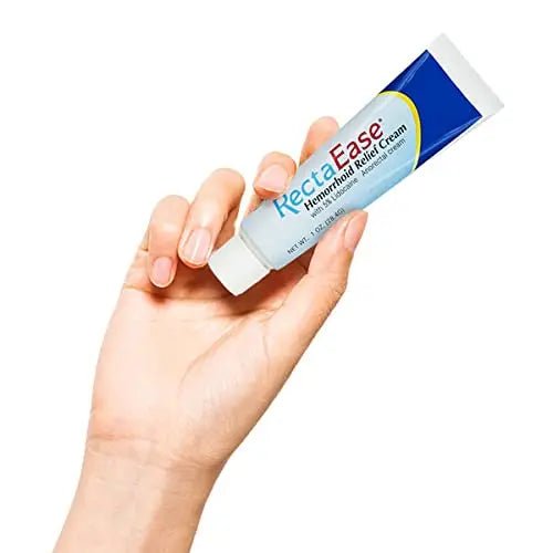 RectaEase 5% Lidocaine Hemorrhoid Topical Relief Cream, Rapid Numbing for Itching & Burning, Extra Strength Anorectal Treatment for Sensitive Areas, Advanced Formula for Fast Soothing Care, 1 oz Tube - Maple Wellness Supplements