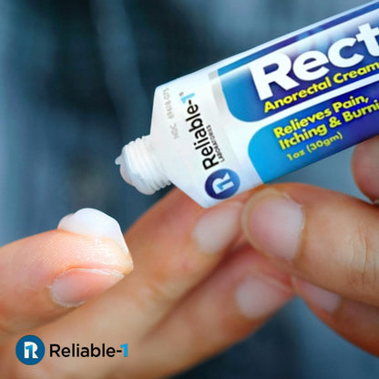 Rectalief 5% Lidocaine Hemorrhoid Cream (Max Non-RX Strength) Reliable-1 Laboratories Soothing Anorectal, Numbing Hemorrhoidal Ointment - Pain, Itching, & Burning, Strongest OTC Anal Treatment, 2-Pack - Maple Wellness Supplements
