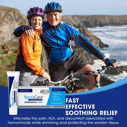 Recticare Advanced Hemorrhoidal Cream: Advanced Treatment to Shrink & Soothe Hemorrhoids - Itch, Pain, Burn Relief - 30g Hemorrhoidal Cream with Lidocaine - Maple Wellness Supplements