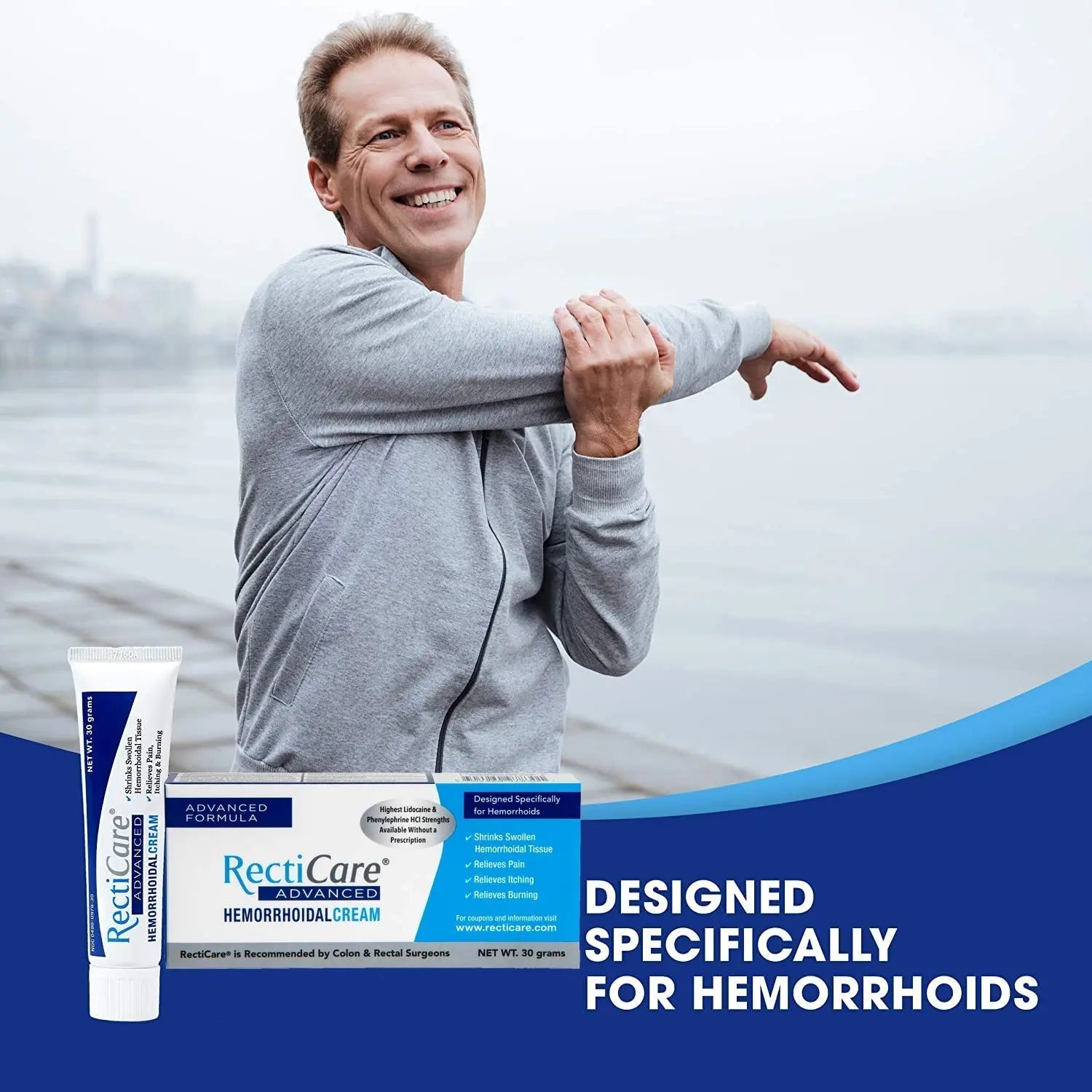 Recticare Advanced Hemorrhoidal Cream: Advanced Treatment to Shrink & Soothe Hemorrhoids - Itch, Pain, Burn Relief - 30g Hemorrhoidal Cream with Lidocaine - Maple Wellness Supplements