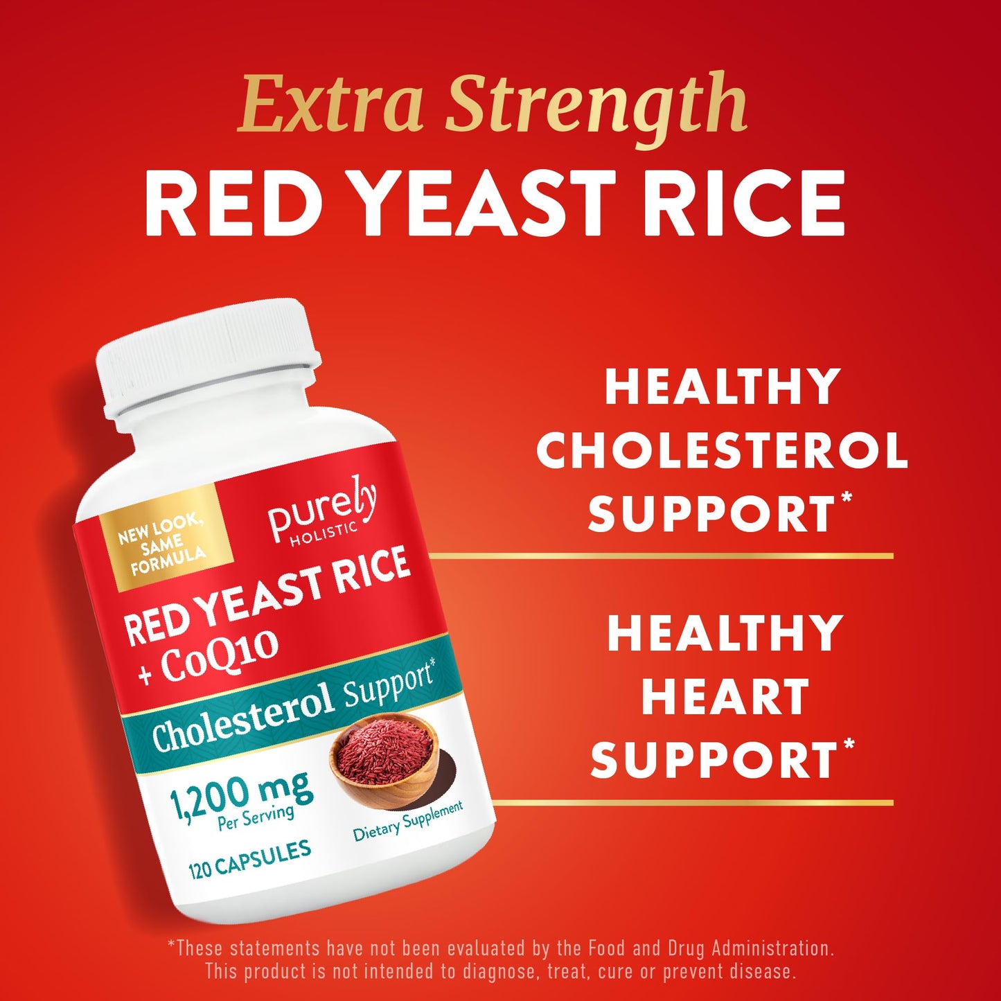 Red Yeast Rice with CoQ10 Supplement | Healthy Cholesterol Levels & Heart Health Support | Extra Strength Red Yeast Rice 1200 MG (600 MG Per Capsule) with Monakolin K - Maple Wellness Supplements