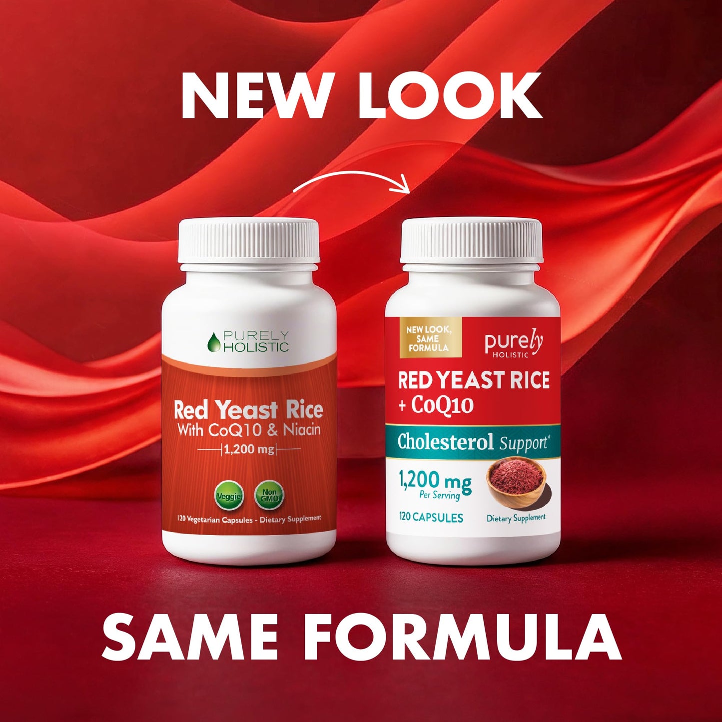 Red Yeast Rice with CoQ10 Supplement | Healthy Cholesterol Levels & Heart Health Support | Extra Strength Red Yeast Rice 1200 MG (600 MG Per Capsule) with Monakolin K - Maple Wellness Supplements
