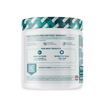 REDCON1 Creatine Monohydrate - Keto Friendly + Vegan Pre & Post Workout Supplement - Creatine Powder to Support Recovery & Athletic Performance (60 Servings) - Maple Wellness Supplements