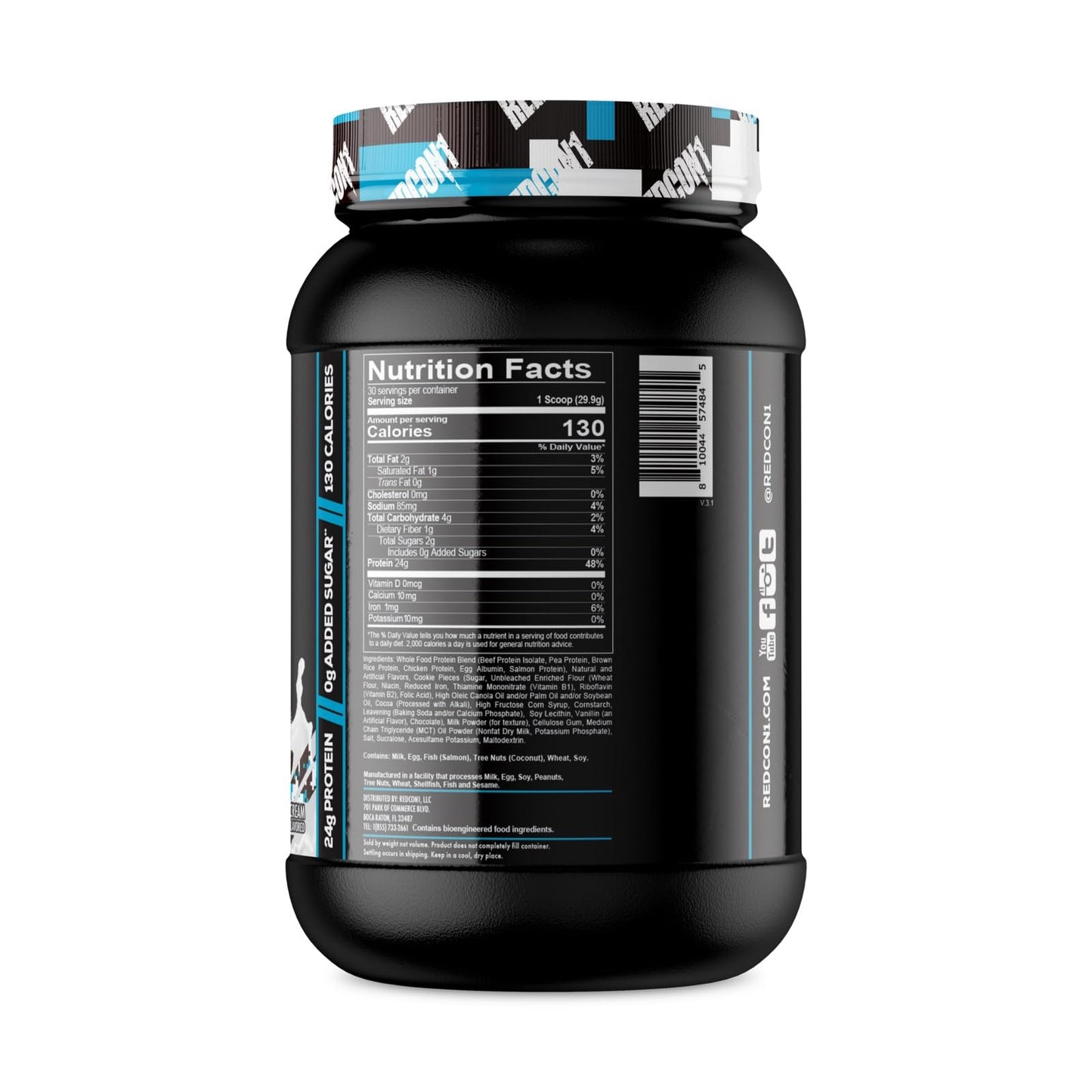 REDCON1 MRE Lite Whole Food Protein Powder, Cookies N' Cream - Low Carb & Whey - Maple Wellness Supplements