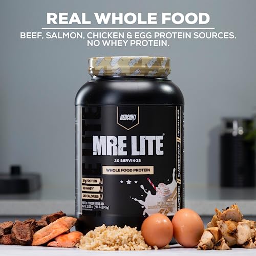 REDCON1 MRE Lite Whole Food Protein Powder, Fudge Brownie - Low Carb & Whey - Maple Wellness Supplements