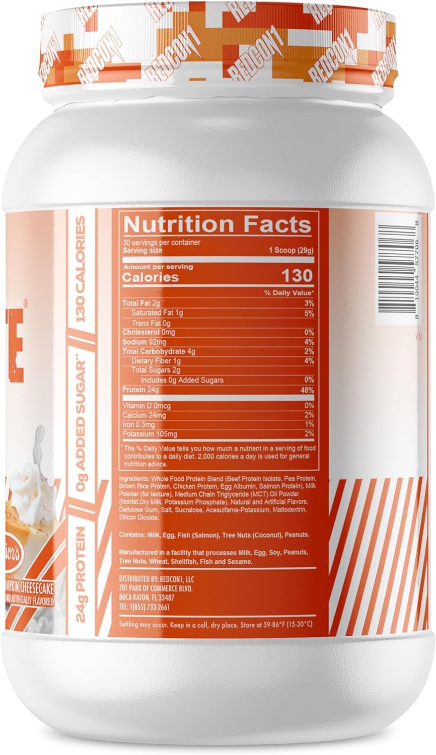 REDCON1 MRE Lite Whole Food Protein Powder, Juniors, Pumpkin Cheesecake - Low Carb - Maple Wellness Supplements