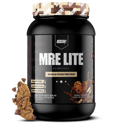 REDCON1 MRE Lite Whole Food Protein Powder, Oatmeal Chocolate Chip - Low Carb - Maple Wellness Supplements
