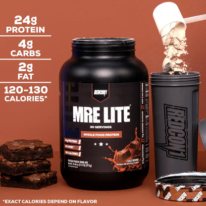 REDCON1 MRE Lite Whole Food Protein Powder, Strawberry Shortcake - Low Carb & Whey - Maple Wellness Supplements