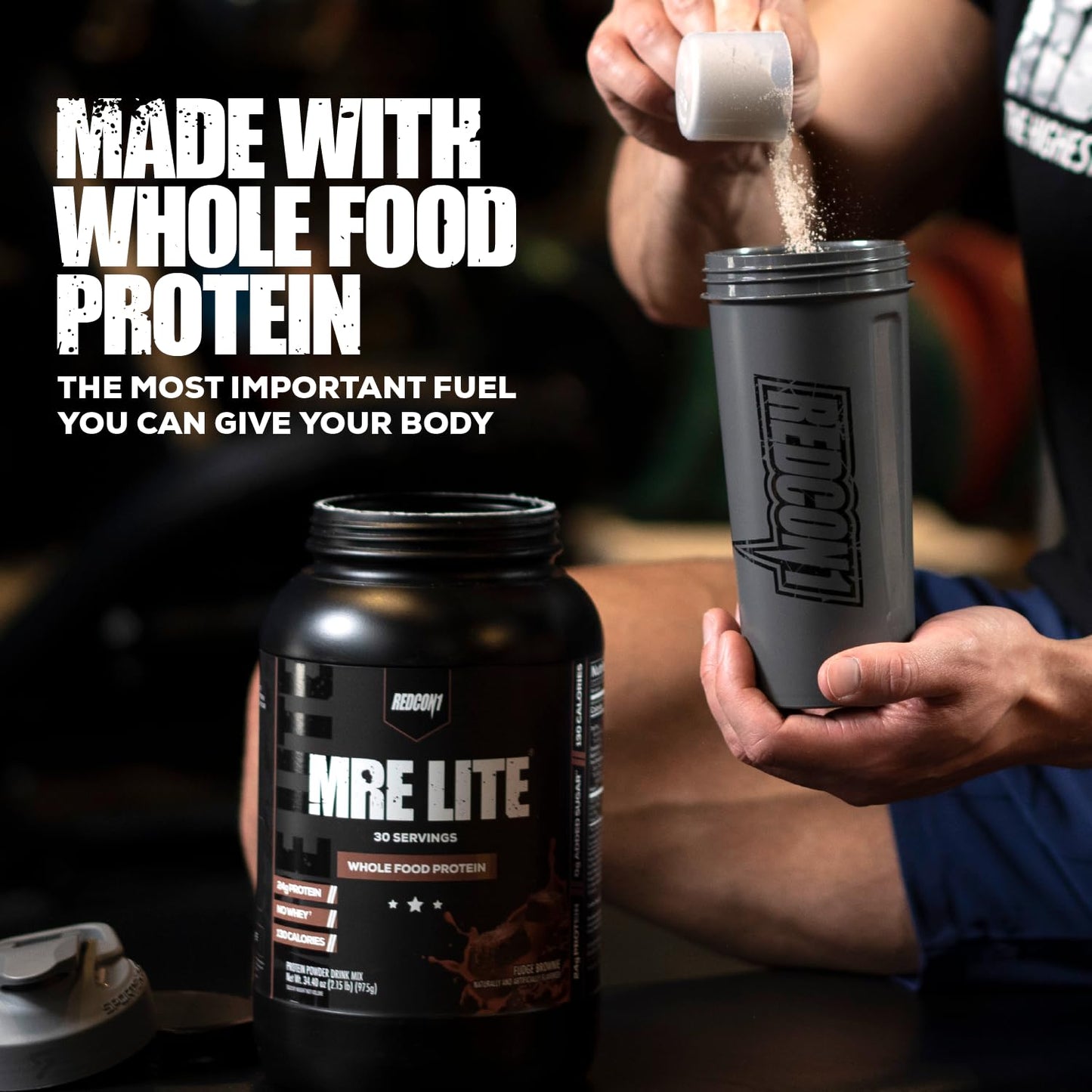 REDCON1 MRE Lite Whole Food Protein Powder, Vanilla - Low Carb & Whey Free Meal - Maple Wellness Supplements