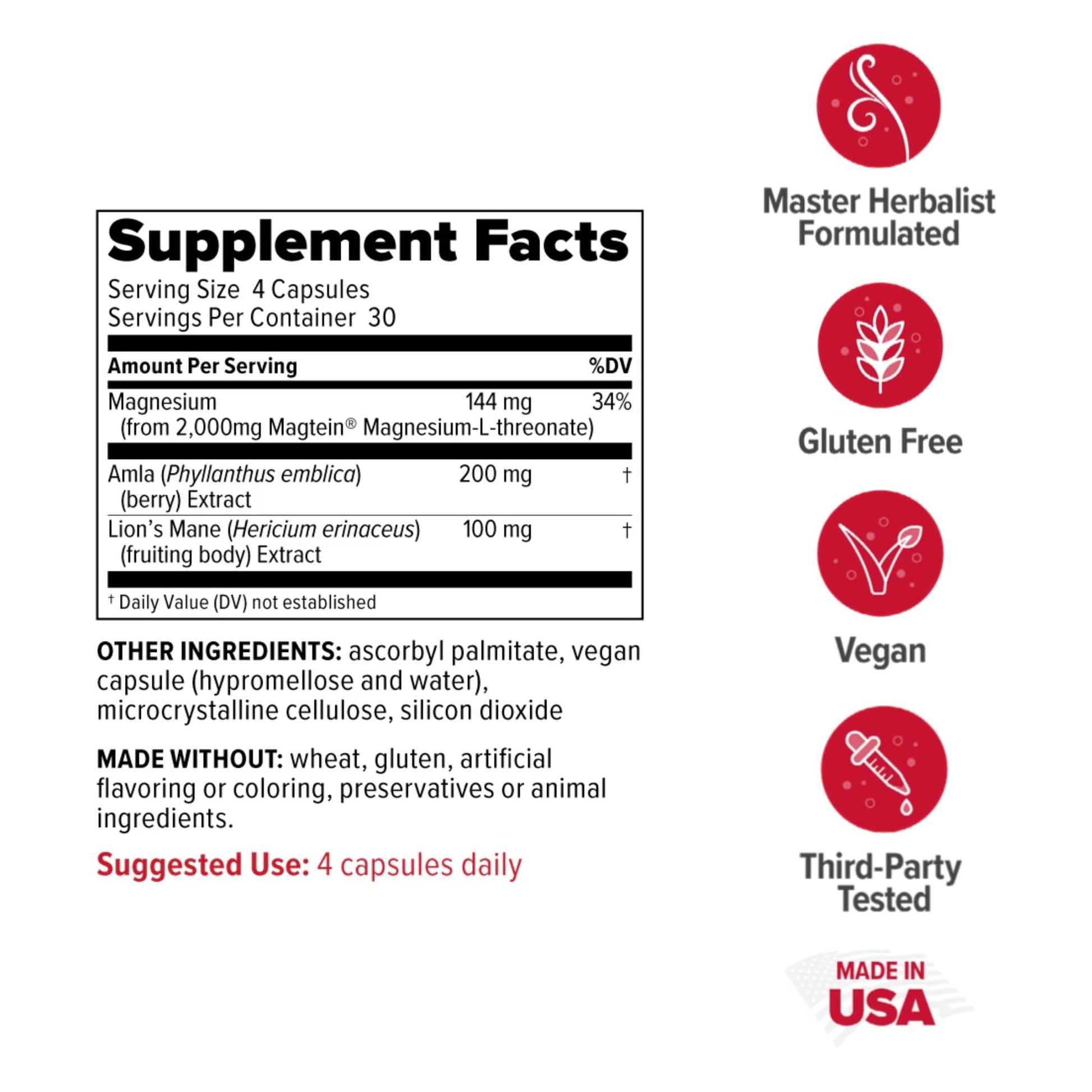 Redd Remedies, Brain Awakening, Supports Cognitive Function and Focus, 120 Vegan Capsules - Maple Wellness Supplements