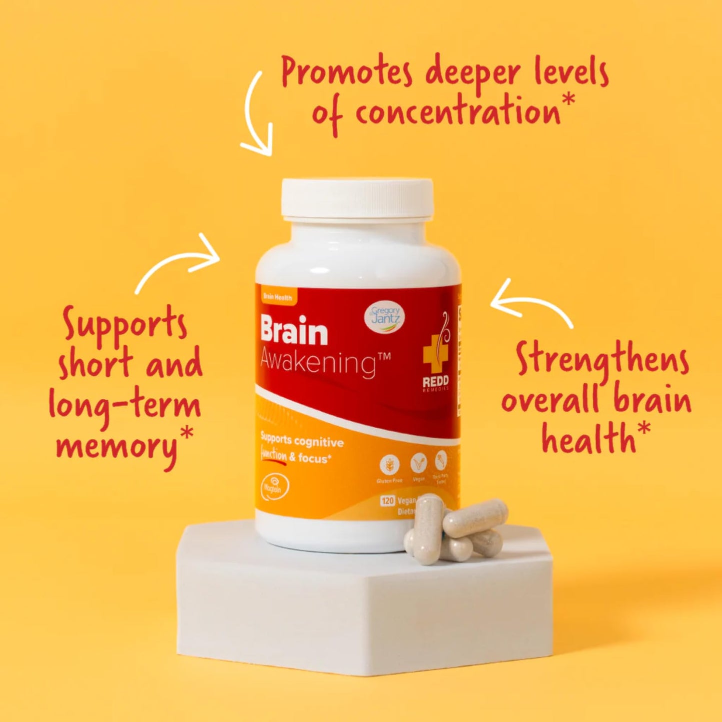 Redd Remedies, Brain Awakening, Supports Cognitive Function and Focus, 120 Vegan Capsules - Maple Wellness Supplements