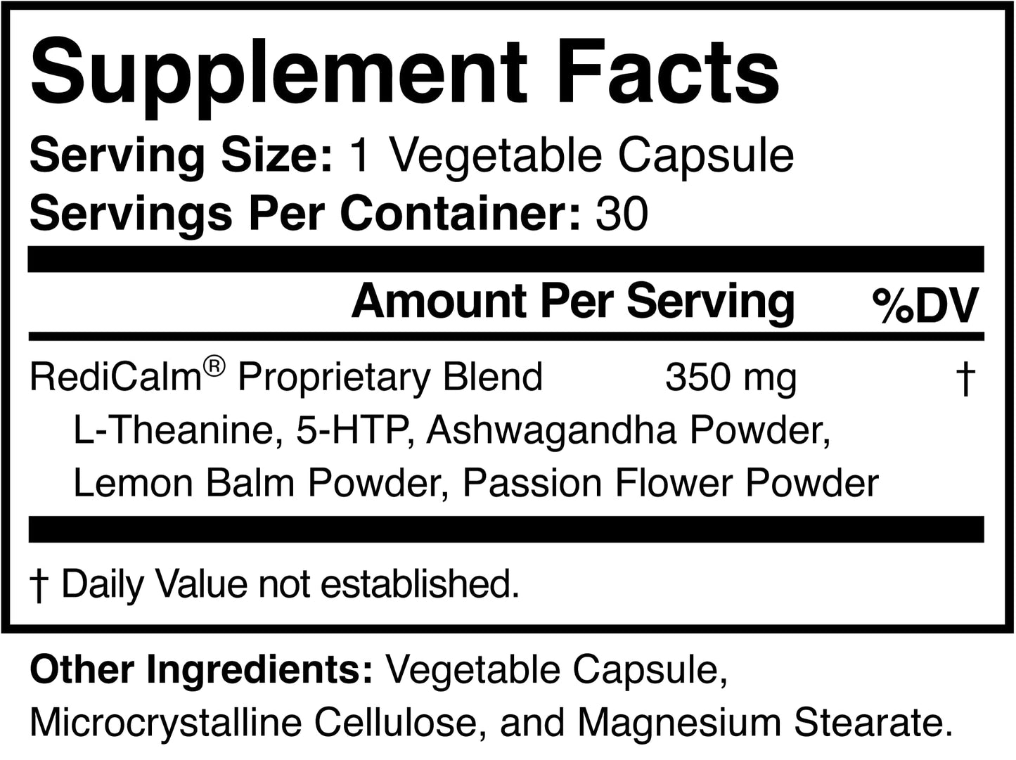 RediCalm - Natural Stress Relief Supplement - Non-GMO, Vegan, Gluten-Free - Maple Wellness Supplements