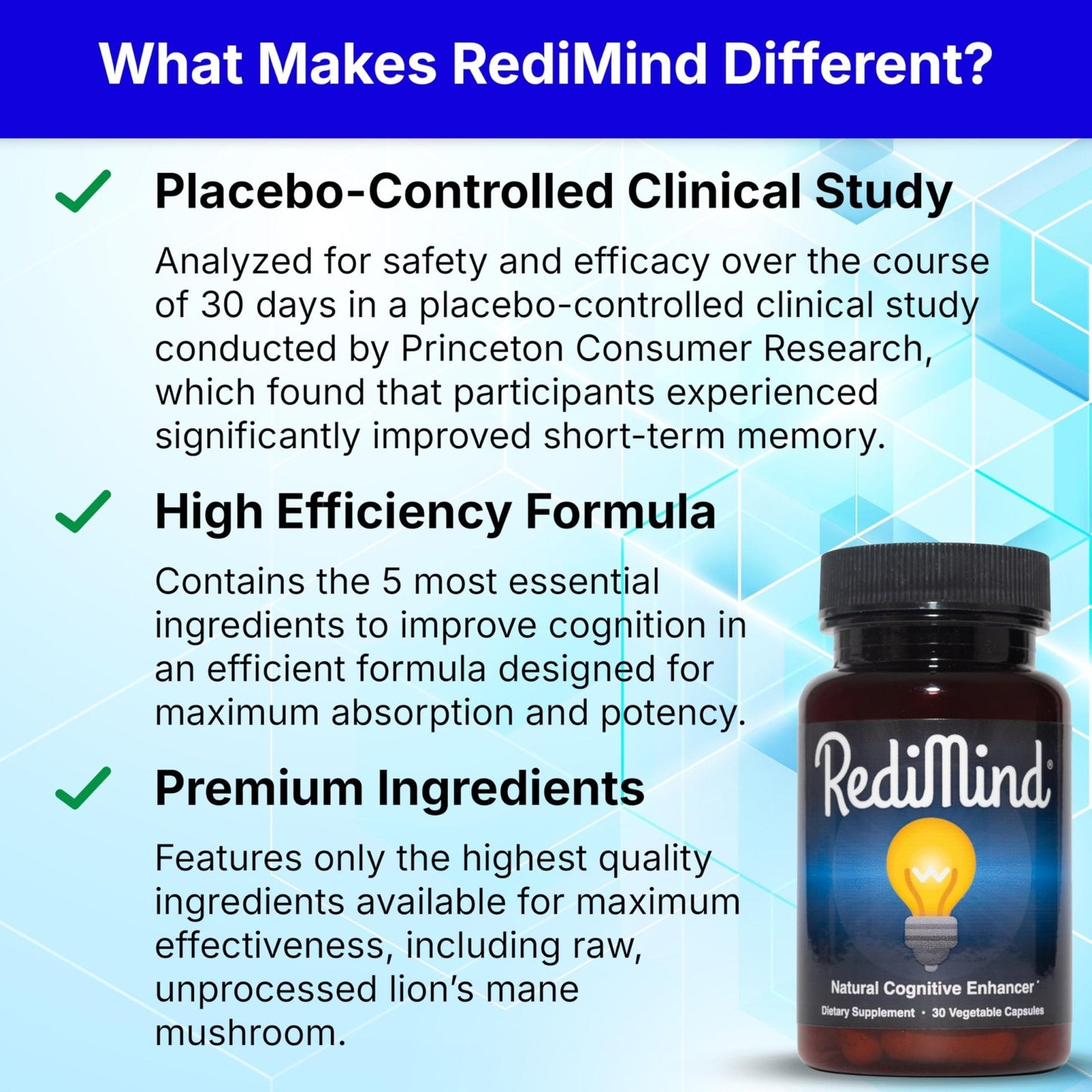 RediMind - Natural Cognitive Enhancement Supplement Capsule - Non-GMO, Vegan, Gluten-Free - Maple Wellness Supplements