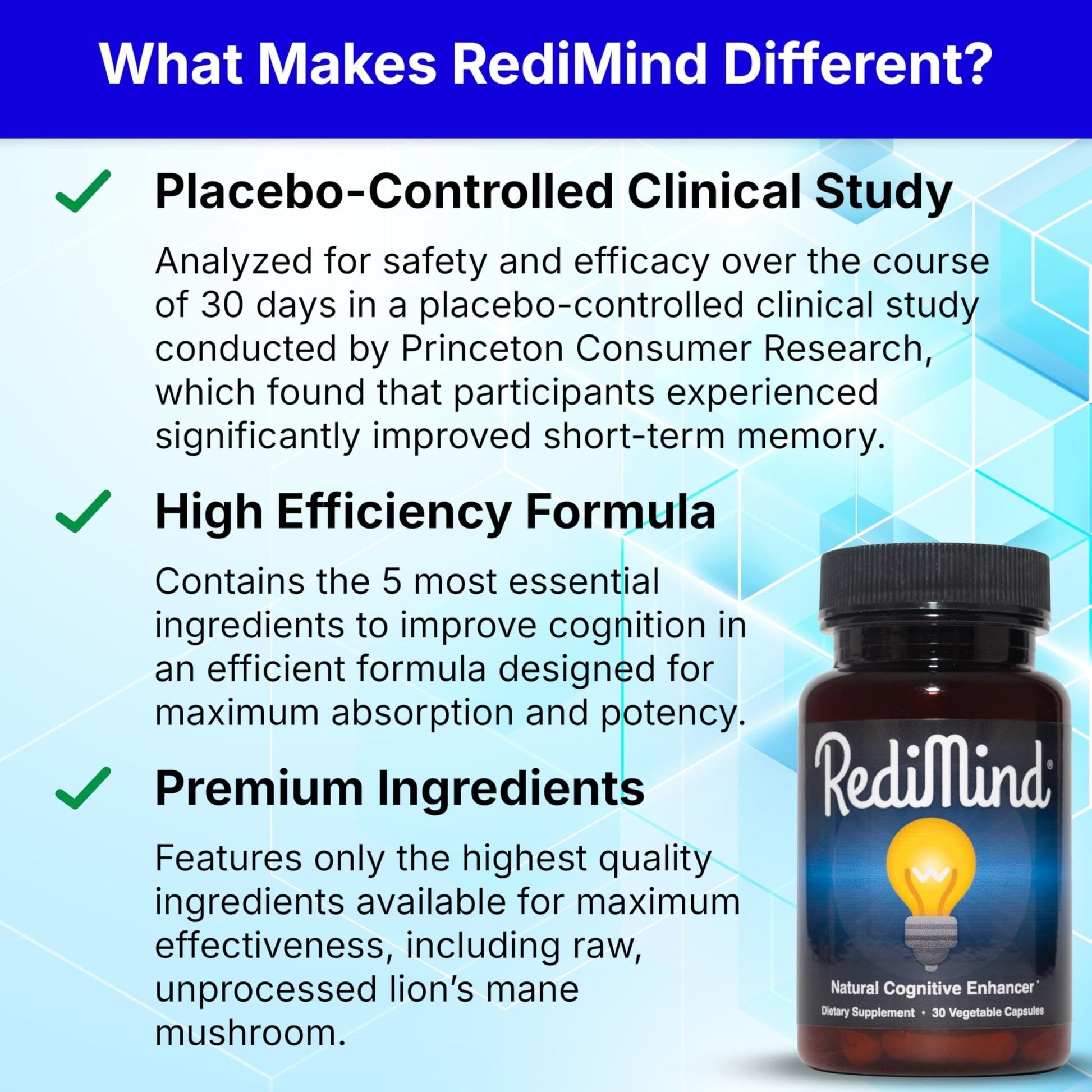 RediMind - Natural Cognitive Enhancement Supplement Capsule - Non-GMO, Vegan, Gluten-Free - Maple Wellness Supplements