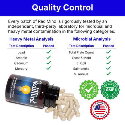 RediMind - Natural Cognitive Enhancement Supplement Capsule - Non-GMO, Vegan, Gluten-Free - Maple Wellness Supplements