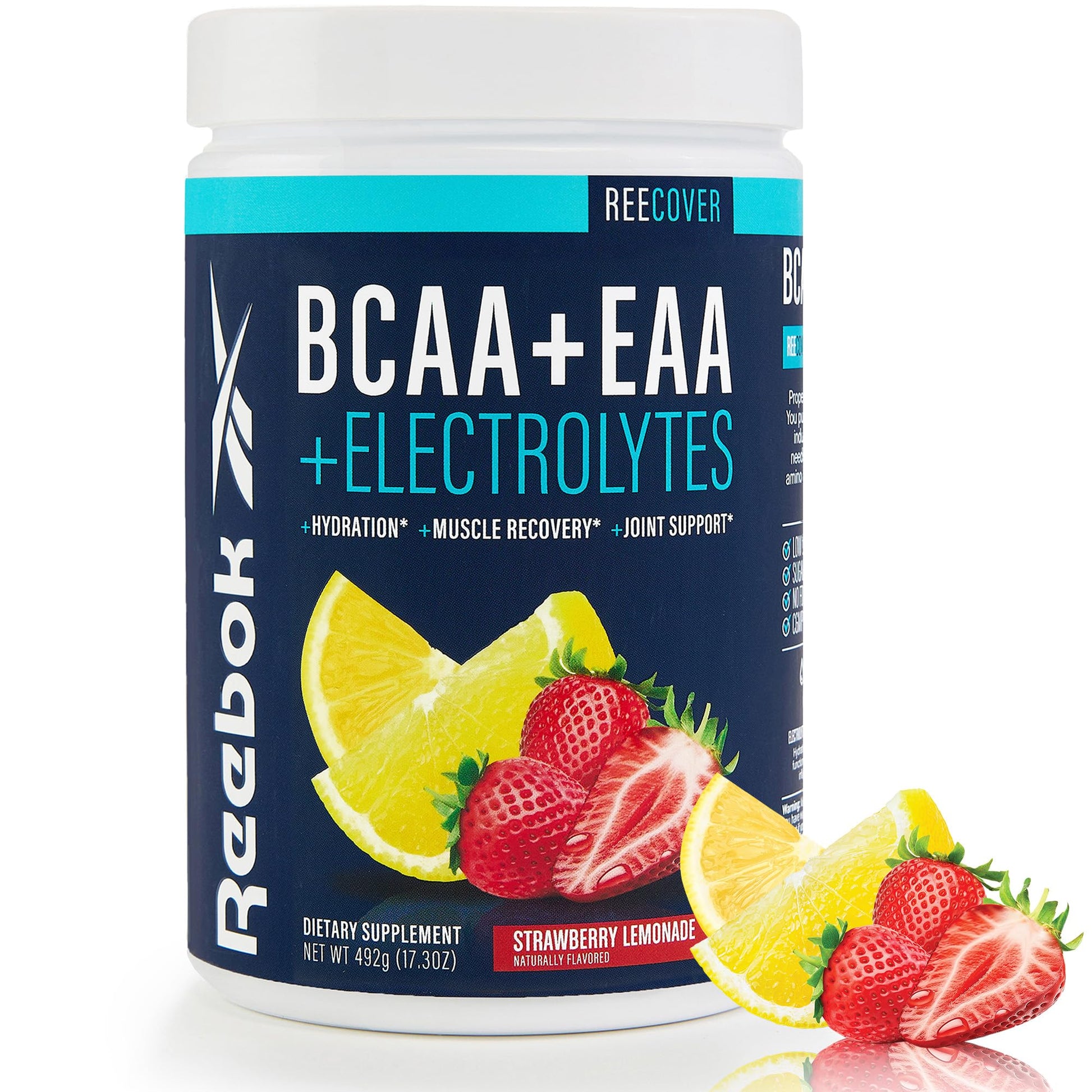 Reebok REEcover Amino Acids + Electrolytes | 8g EAAs, 5g BCAAs, Hydration Matrix | Muscle Recovery, Strength | Post-Workout Support - Maple Wellness Supplements