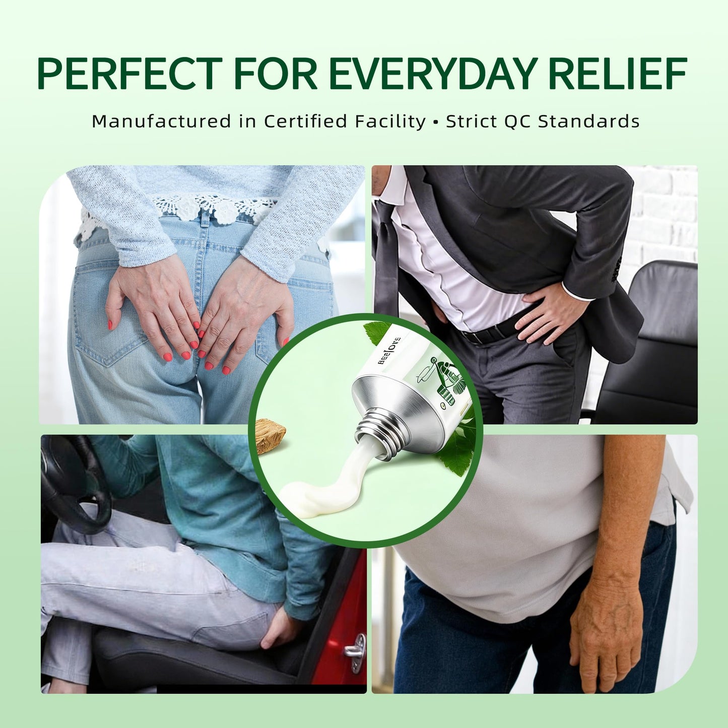 Reejoys Hemorrhoid Cream: Advanced Herbal Hemorrhoids Treatment Cream for Itching and Burning, Shrink & Soothe Hemorrhoids - 1.8 Oz - Maple Wellness Supplements