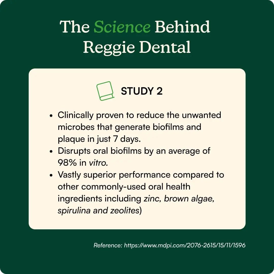 Reggie Dental Powder for Dogs | Reduce Bad Breath in 7 Days, Plaque & Tartar Control | Natural Dog Dental Supplement | Postbiotic Formula with Organic Kelp | Vet-Approved & Made in USA | 60 Servings - Maple Wellness Supplements