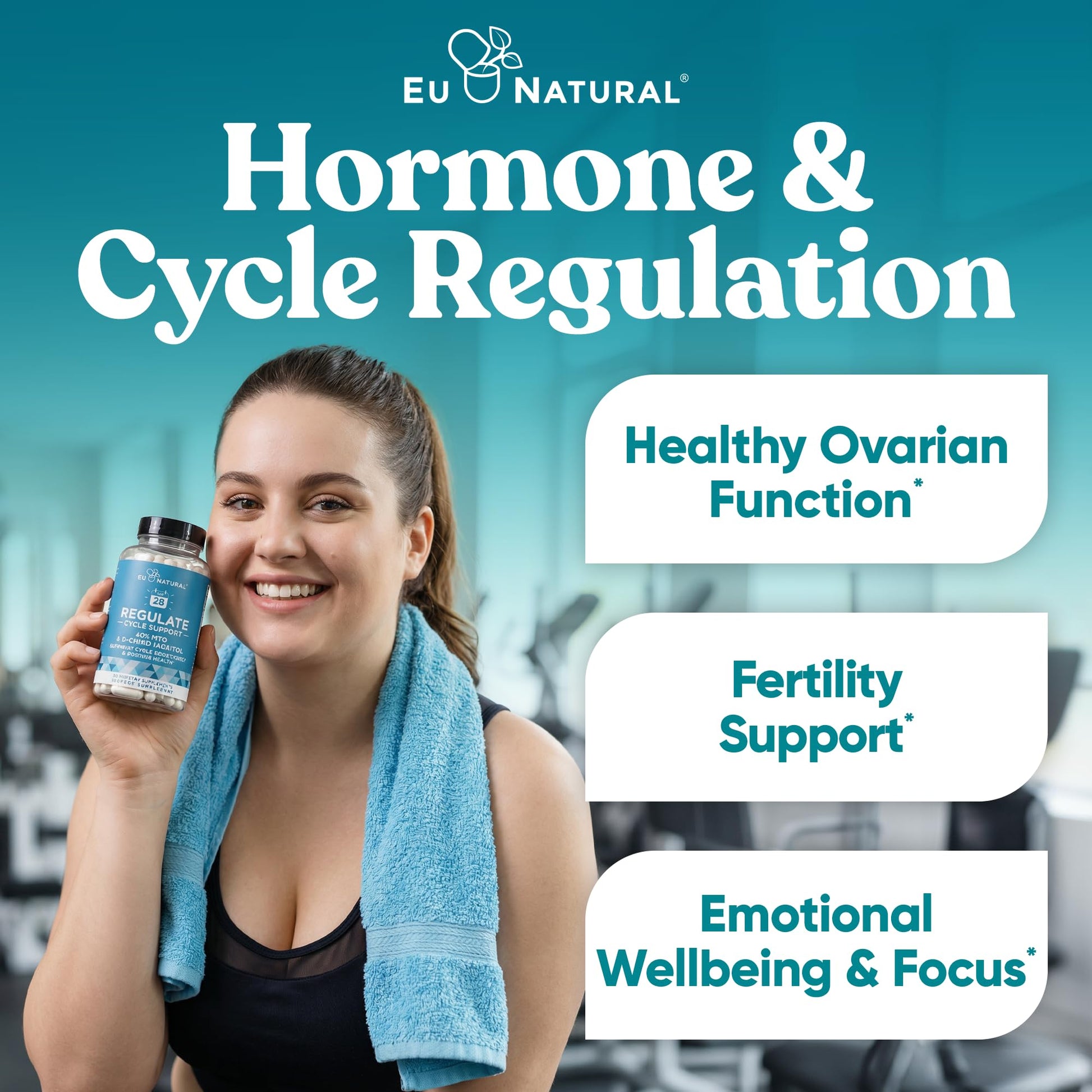 Regulate Cycle Support – Hormone Balance for Women at Optimal 40:1 Myo-Inositol 2000 mg & D-Chiro Inositol 50 mg – Supplement for Period Consistency, Menstrual & Ovulation Support – 120 Vegan Capsules - Maple Wellness Supplements
