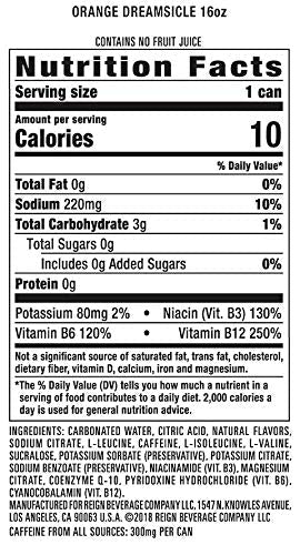Reign Total Body Fuel, Orange Dreamsicle, Fitness & Performance Drink, 16 Fl Oz (Pack of 12) - Maple Wellness Supplements