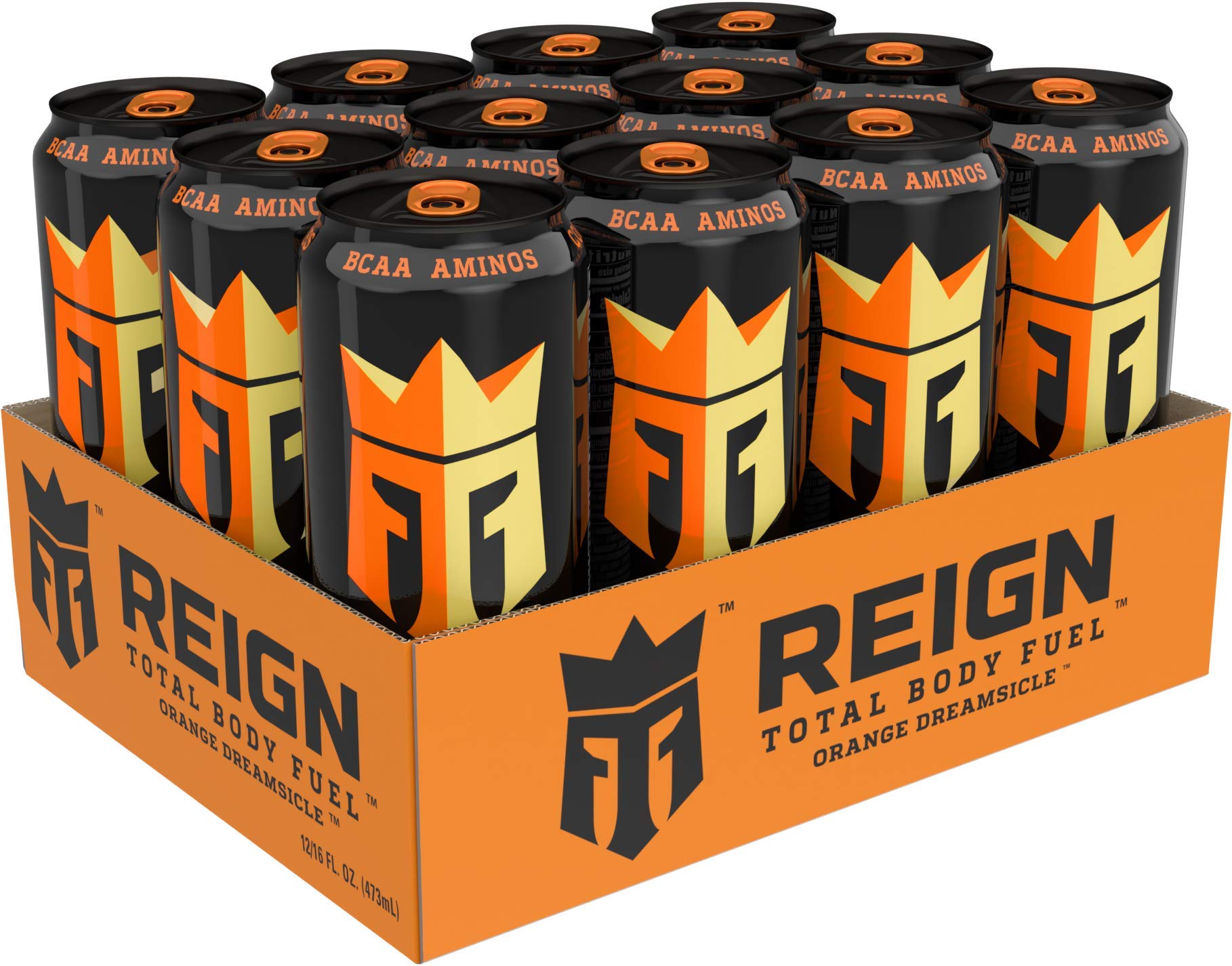 Reign Total Body Fuel, Orange Dreamsicle, Fitness & Performance Drink, 16 Fl Oz (Pack of 12) - Maple Wellness Supplements