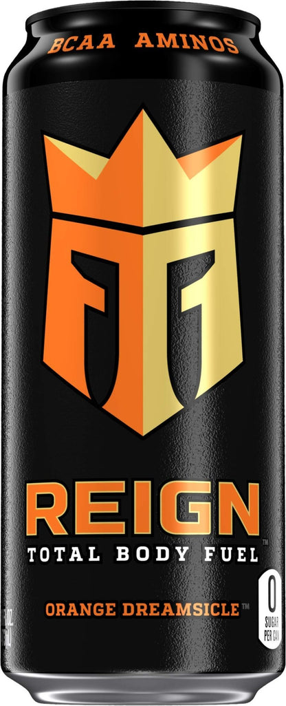 Reign Total Body Fuel, Orange Dreamsicle, Fitness & Performance Drink, 16 Fl Oz (Pack of 12) - Maple Wellness Supplements