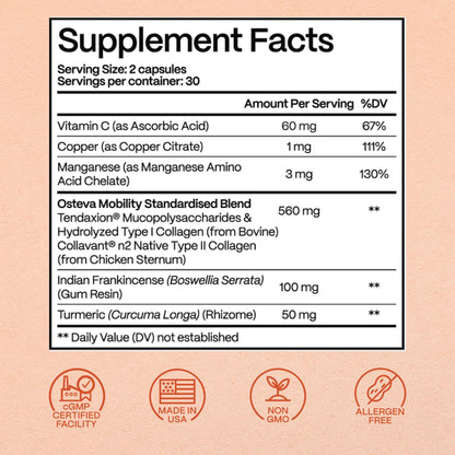 Rejuveen Osteva Joint Support Supplement for Women | High Potency Collagen, Turmeric, Boswellia | for Flexible Cartilage & Tendons, - Maple Wellness Supplements